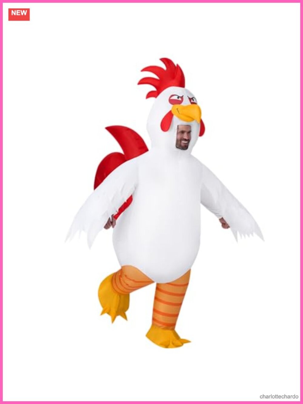 Inflatable Rooster Costume Adult Blow Up Chicken Suit Halloween Cosplay Party